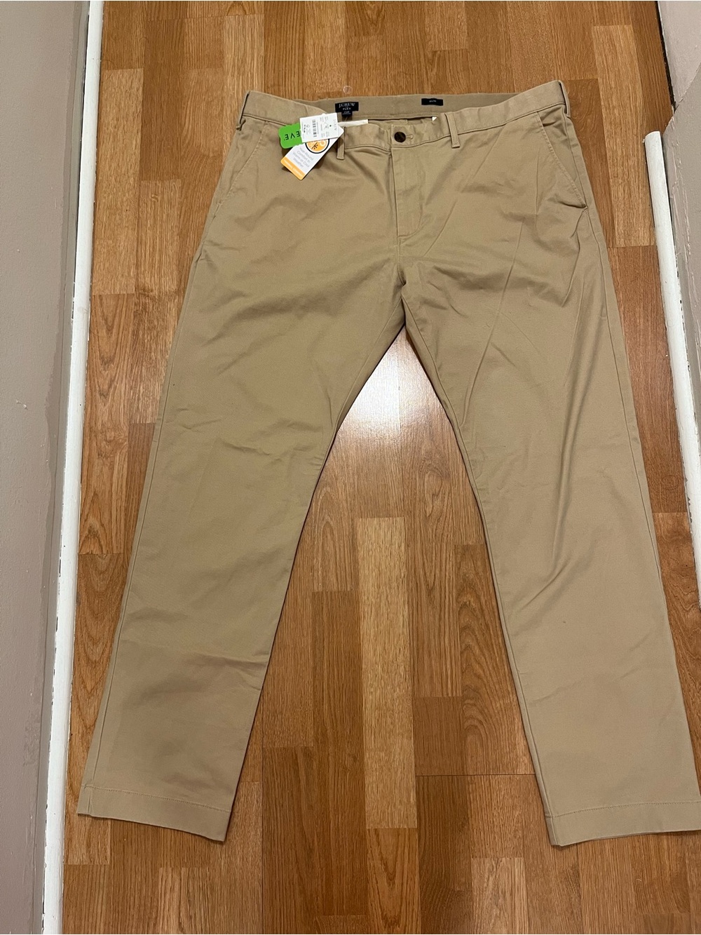 J.CREW Chino Pants Men 40x 32 slim Khaki Brown Cotton, NWT